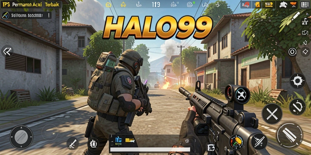 Tangkapan layar HALO99 menampilkan pertempuran seru dalam game TPS.