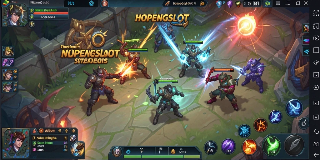 Gameplay intens HOPENGSLOT dalam pertempuran MOBA.