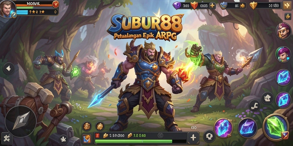 Tampilan gameplay seru dalam dunia fantasi ARPG SUBUR88.